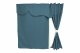 Lkw Bettgardinen, Wildlederoptik, Kunstlederkante, stark abdunkelnd dunkelblau weiß Länge149 cm