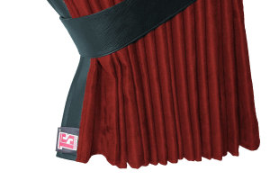 Truck bed curtains, suede look, imitation leather edge, strong darkening effect bordeaux black* L&auml;nge149 cm