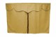 Vrachtwagengordijnen, suèdelook, kunstleren rand, sterk verduisterend effect karamel bruin* Length149 cm