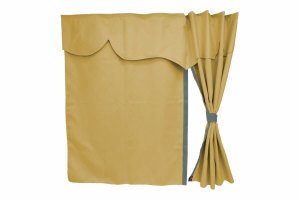 Truck bed curtains, suede look, imitation leather edge, strong darkening effect caramel grey L&auml;nge149 cm