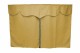 Vrachtwagengordijnen, suèdelook, kunstleren rand, sterk verduisterend effect karamel Grijs Length149 cm