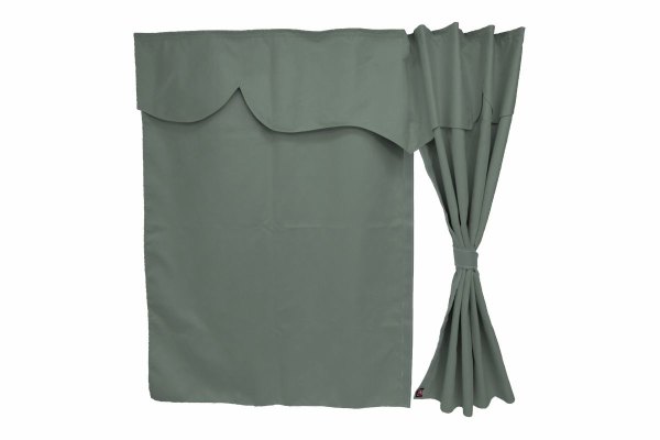 Truck bed curtains, suede look, imitation leather edge, strong darkening effect grey grey Länge149 cm