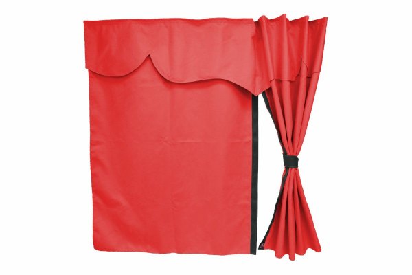 Lkw Bettgardinen, Wildlederoptik, Kunstlederkante, stark abdunkelnd rot schwarz* Länge149 cm