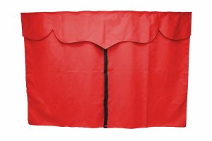 Lkw Bettgardinen, Wildlederoptik, Kunstlederkante, stark abdunkelnd rot schwarz* L&auml;nge149 cm
