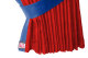 Truck bed curtains, suede look, imitation leather edge, strong darkening effect red blue* Länge149 cm