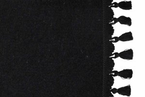 Wildlederoptik Lkw Bettgardine 3 teilig, mit Quastenbommel anthrazit-schwarz schwarz L&auml;nge 149 cm