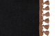 Bäddgardin i mockalook, 3-delad, med tofs och pompom antracit-svart Karamell Längd 149 cm