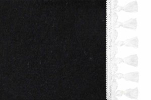 B&auml;ddgardin i mockalook, 3-delad, med tofs och pompom antracit-svart vit L&auml;ngd 149 cm