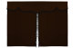 Bäddgardin i mockalook, 3-delad, med tofs och pompom mörkbrun svart Längd 149 cm