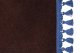 Bäddgardin i mockalook, 3-delad, med tofs och pompom mörkbrun blå Längd 149 cm