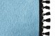 Bäddgardin i mockalook, 3-delad, med tofs och pompom ljusblå svart Längd 149 cm