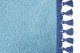 Bäddgardin i mockalook, 3-delad, med tofs och pompom ljusblå blå Längd 149 cm