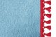 Bäddgardin i mockalook, 3-delad, med tofs och pompom ljusblå röd Längd 149 cm