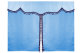 Bäddgardin i mockalook, 3-delad, med tofs och pompom ljusblå syren Längd 149 cm