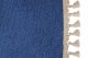 Wildlederoptik Lkw Bettgardine 3 teilig, mit Quastenbommel dunkelblau beige Länge 149 cm