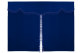 Bäddgardin i mockalook, 3-delad, med tofs och pompom mörkblå blå Längd 149 cm