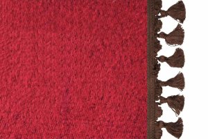 Suede look truck bed curtain 3-piece, with tassel pompom bordeaux brown Length 149 cm