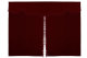Bäddgardin i mockalook, 3-delad, med tofs och pompom Bordeaux Bordeaux Längd 149 cm