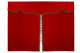 Bäddgardin i mockalook, 3-delad, med tofs och pompom röd Karamell Längd 149 cm