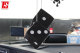 Lastbilstärningar, 12x12 cm i mockalook med upphängningssnöre (fuzzy dice) antracit-svart vit