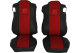 Geschikt voor Mercedes*: Actros MP4 | MP5 (2011-...), Arocs (2013-...) HollandLine stoelhoezen, BF luchtgeveerd - rood, kunstleer