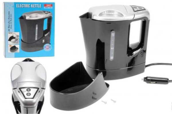 Truck kettle without heating coil, with holder, 24 V, 0,8 liter, 300 Watt