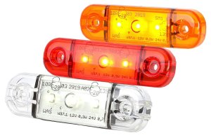 LED truck lateral clearance light, 12 / 24V, slim, extra...