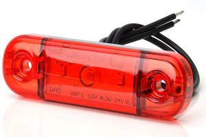 LED Begrenzungsleuchte, 12-24V, slim extra d&uuml;nn mit 3x LED Rot