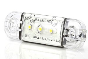 LED marker light, 12/24V, slim, extra thin with 3x LED, white