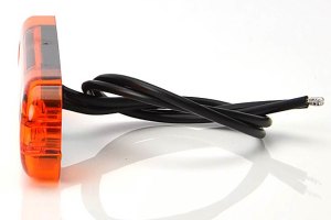 LED-sidomarkeringslampa, 12/24V, slim extra thin med 3x LED orange
