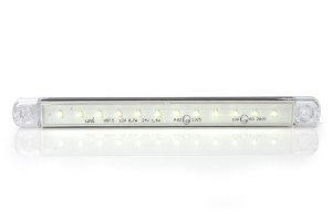 LED-markeringsljus 12/24V, slimmad, extra platt vit