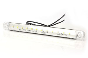 LED-markeringsljus 12/24V, slimmad, extra platt vit
