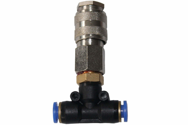 Compressed air quick connector T-piece 6mm with ball valve Compressed air gun connection