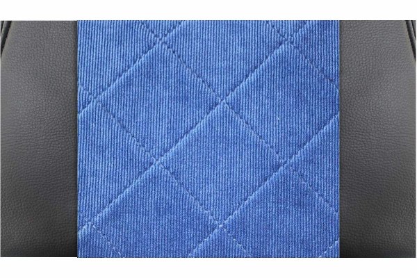 Lämplig för DAF*: XF105 / XF106 / CF (2012-...) Sittklädsel med TS-logotyp läderimitation kant svart cordtyg, quiltad, blå