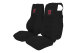Lämplig för DAF*: XF105 / XF106 / CF (2012-...) Sittklädsel med TS-logotyp konstläderkant svart mockalook, quiltad, svart