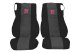 Geschikt voor DAF*: XF105 / XF106 / CF (2012-...) Stoelhoezen met TS logo rand imitatieleer zwart suède look, doorgestikt, grijs