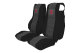Passend für DAF*: XF105 / XF106 / CF (2012-...) Sitzbezüge mit TS Logo Kunstlederrand schwarz Wildlederoptik, abgesteppt, grau