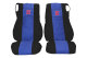 Geschikt voor DAF*: XF105 / XF106 / CF (2012-...) Stoelhoezen met TS logo rand imitatieleer zwart suède look, doorgestikt, blauw