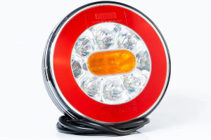 LED rear driving lights, 3 Fuktions lamp 12/24 Volt, taillight multi-chamber, round   only cable