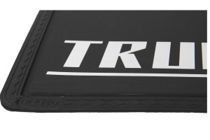 Truck mud flap, front sling, black, extra thick, TS imprint