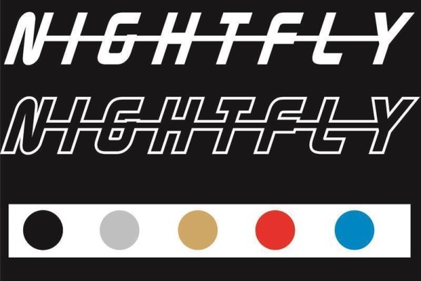 Sticker Decal NIGHTFLY normale snit Wit Contour