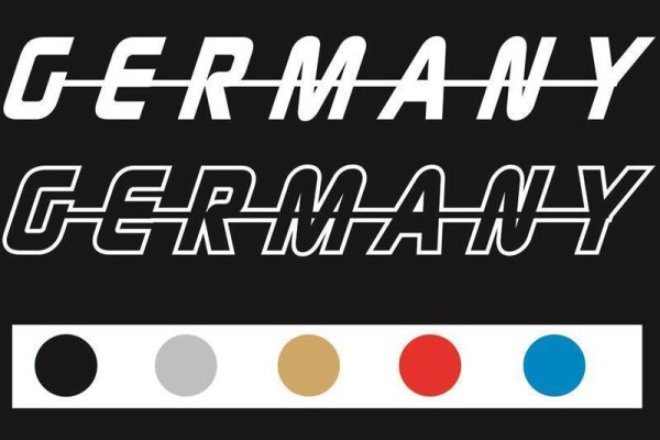 Sticker Decal GERMANY normale snit Wit Contour