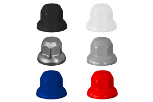 1x Truck wheel nut cover cap plastic, 32 or 33mm, 6 colours