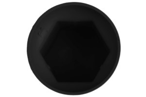 1x Kunststof wielmoer deksel, lange versie 32mm zwart