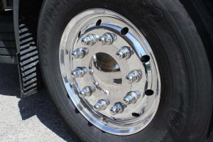 1x Stainless steel wheel nut CAP, high-gloss