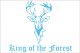 Aufkleber "King of the Forest" für Frontscheibe 40*30cm normal geschnitten hellblau