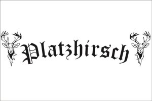 Sticker "Platzhirsch" voor voorruit 110*30 cm...