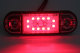 Truck side marker light, 12/24V, red, slim, slim with 12 x LED, clear Glass