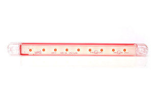 LED-markeringslichten 12/24V, slank, extra plat Rood, helder glas