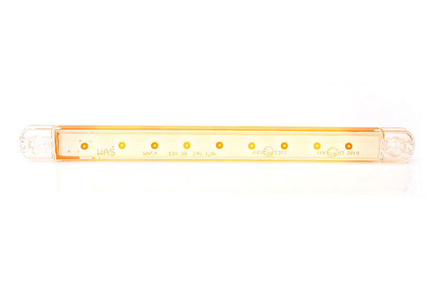 LED Seitenmarkierungsleuchten 12/24V, slim, extra flach Orange, Glas klar